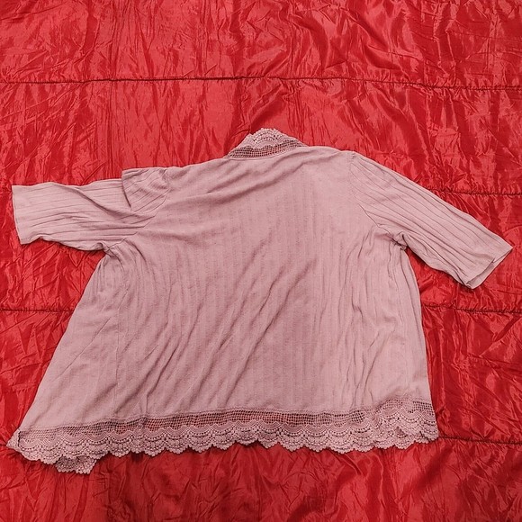 Roman’s Women’s XXL Plus Size Tunic Top Blouse Cardigan Bohemian Purple Pink 2 x - Picture 5 of 7